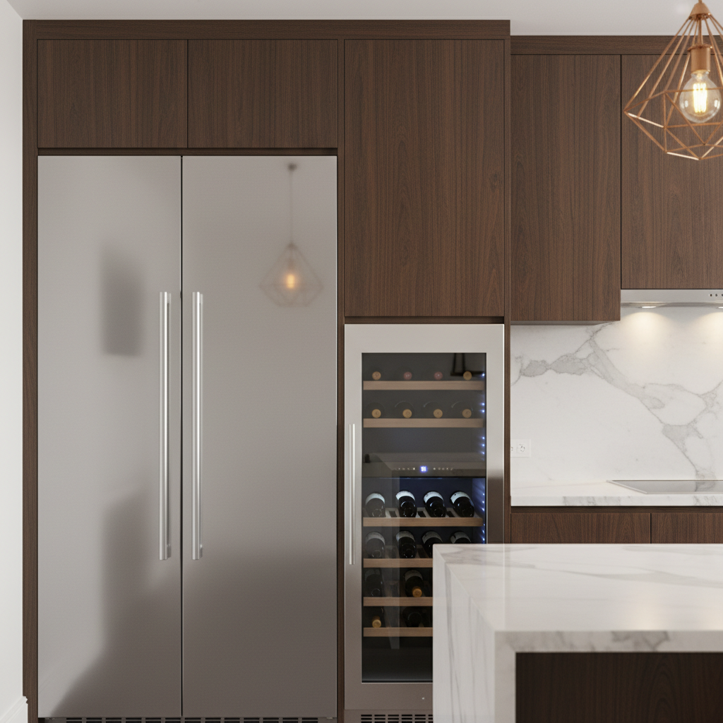 High-end built-in refrigerator and wine cooler